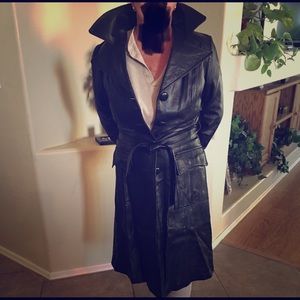 Black Leather Trenchcoat